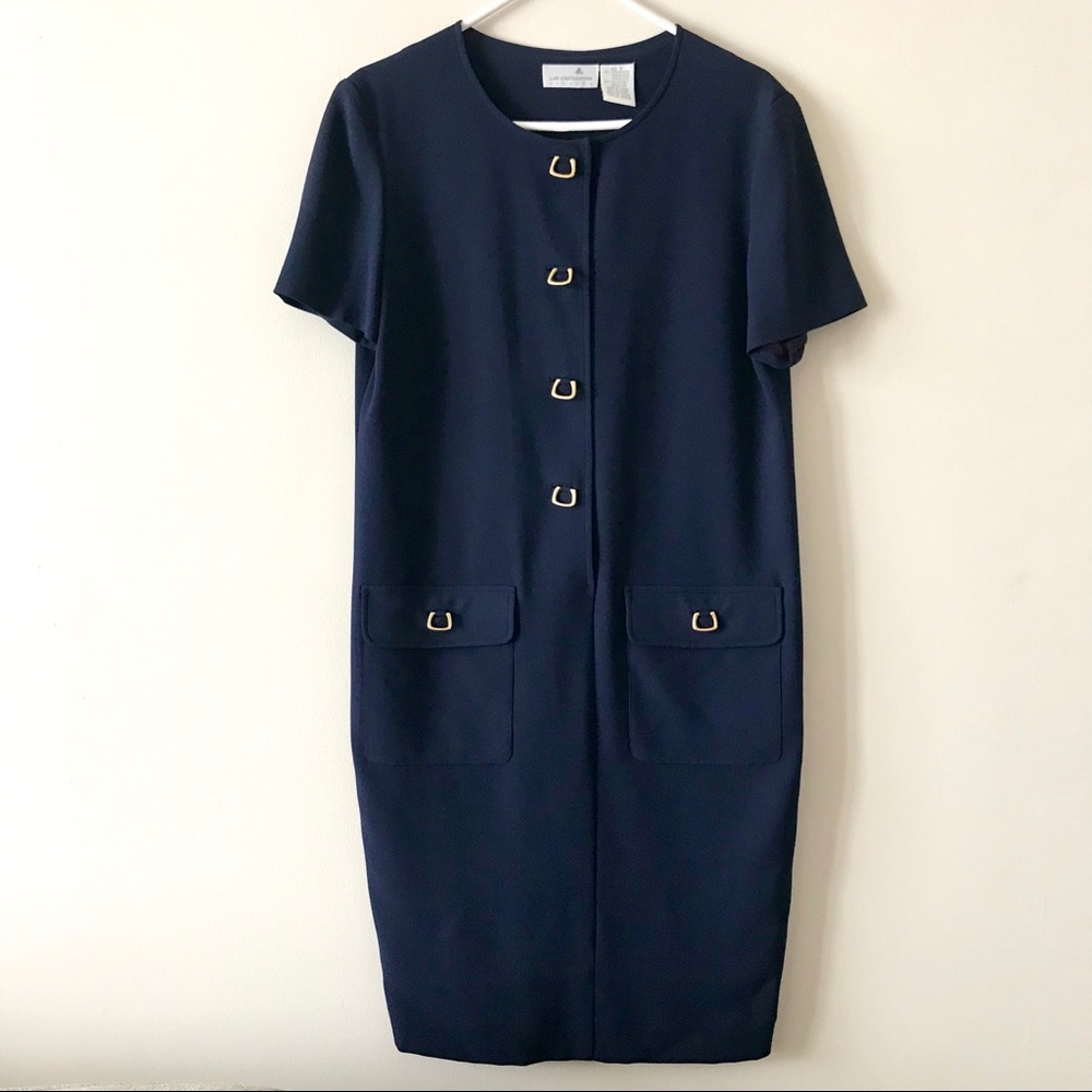 Vintage Liz Claiborne Navy Dress